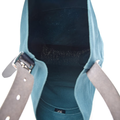 Hermes Canvas Calfskin Etriviere Shopping Tote Colvert Bleu Indigo 5 of 9