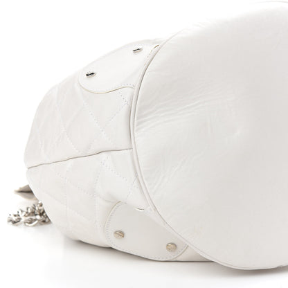 Burberry Calfskin Quilted Bucket Shoulder Bag White 8 of 9