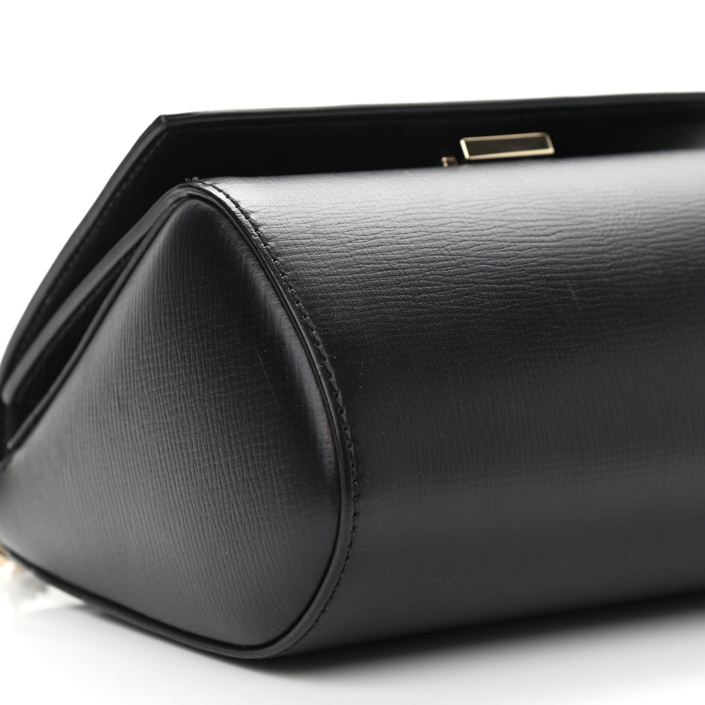 Textured Calfskin Mini Pandora Box Chain Crossbody Bag Black