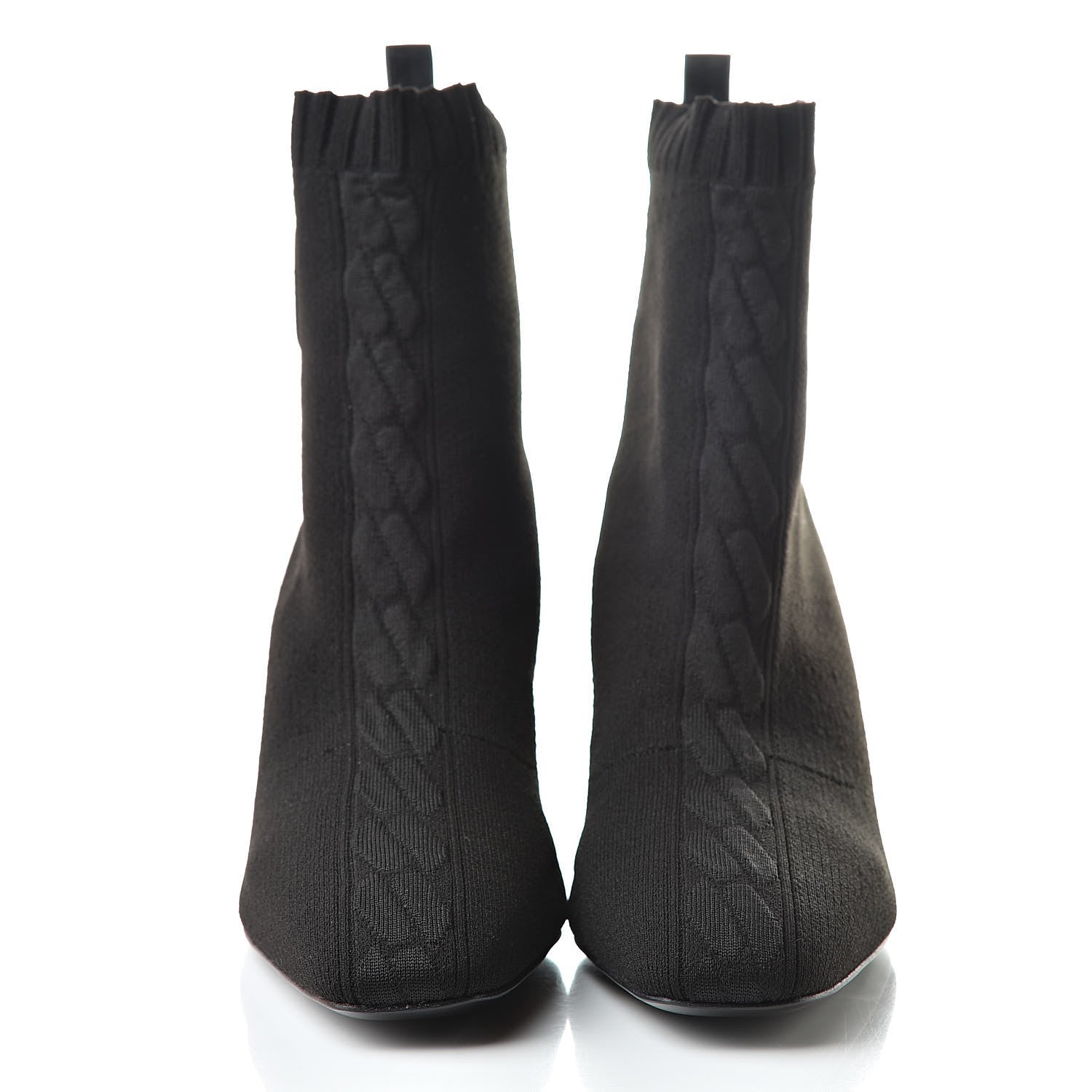 Hermes Knit Calfskin Volver Ankle Boots 38.5 Black 2 of 12