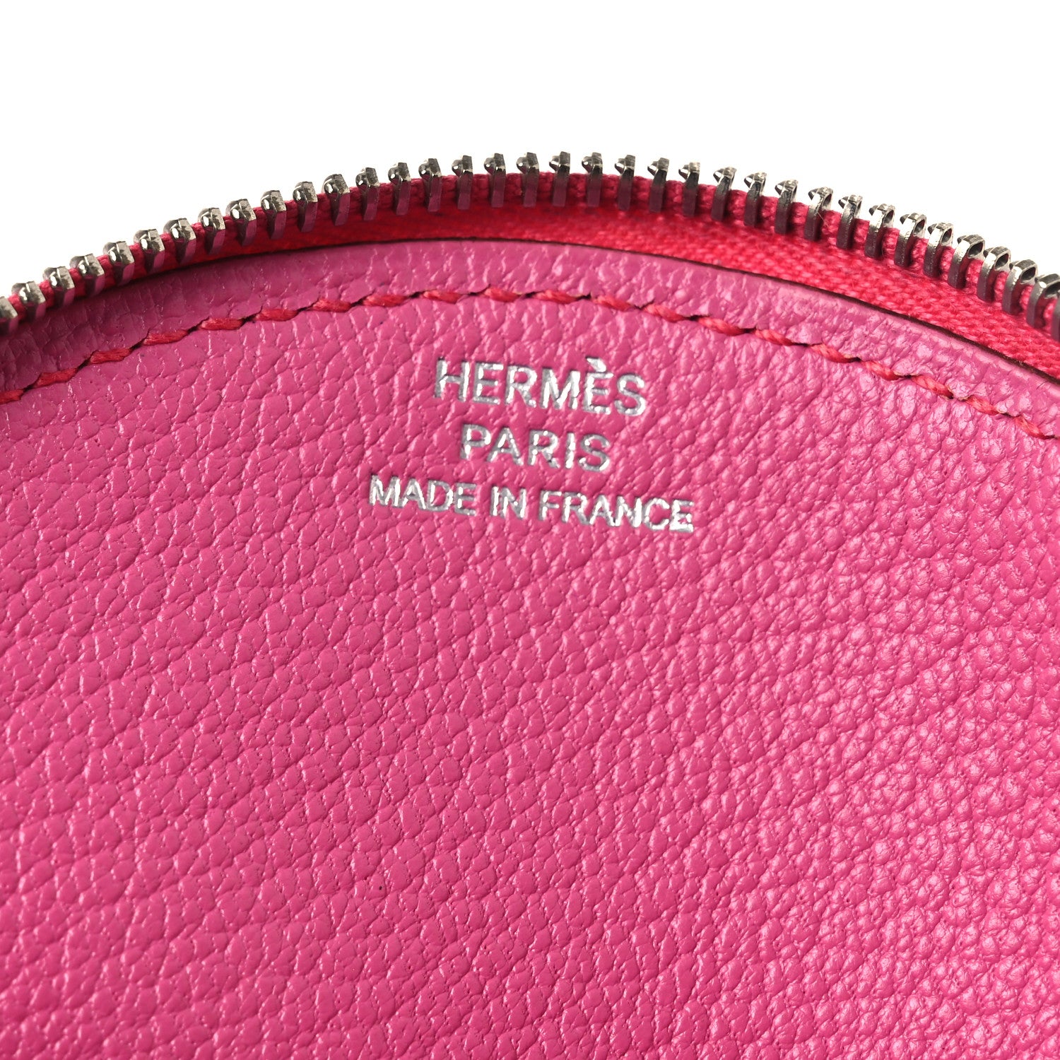 Hermes Togo Chevre Mysore Pig Coin Purse Fuchsia Tosca 6 of 8