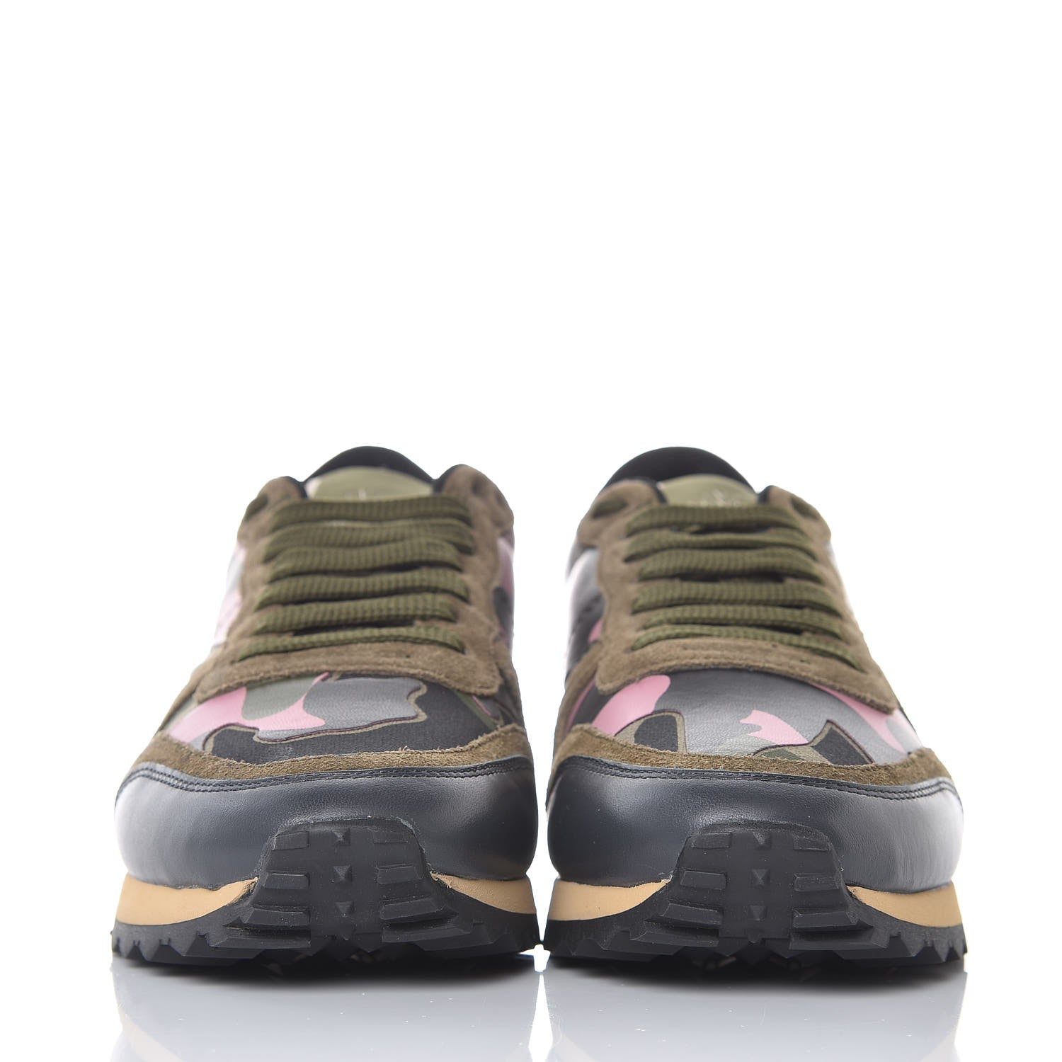 Valentino Garavani Nappa Suede Camouflage Womens Rockrunner Sneakers 37 Multicolor 2 of 8