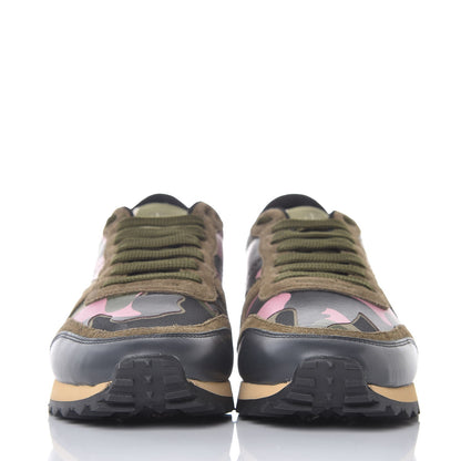Valentino Garavani Nappa Suede Camouflage Womens Rockrunner Sneakers 37 Multicolor 2 of 8