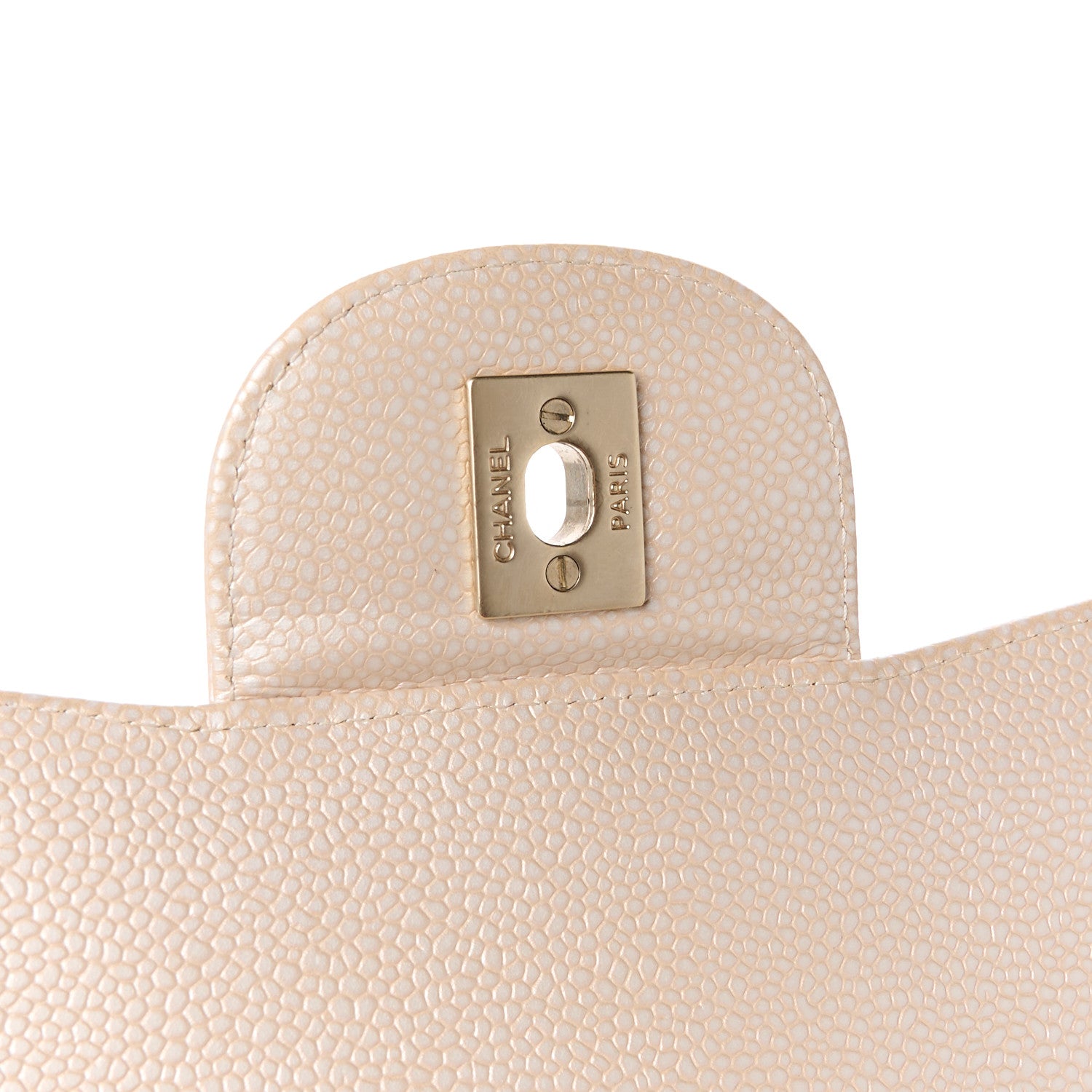 Chanel Iridescent Caviar Quilted Jumbo Double Flap Beige 7 of 12
