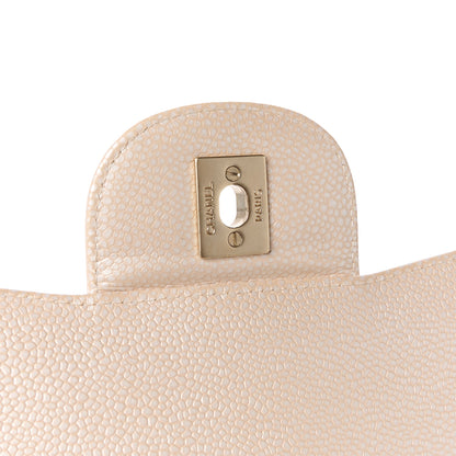 Chanel Iridescent Caviar Quilted Jumbo Double Flap Beige 7 of 12
