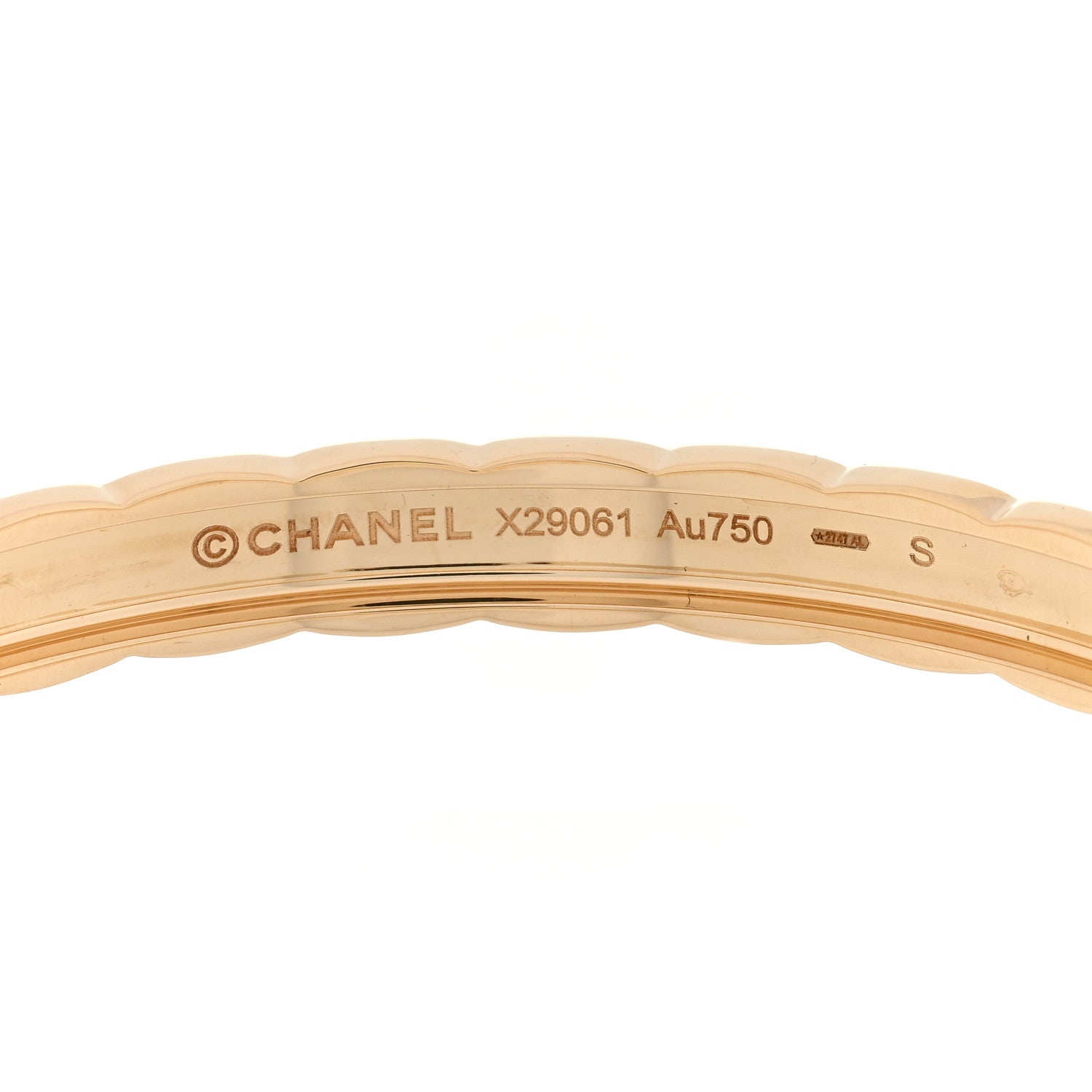 Chanel 18K Yellow Gold Coco Crush Bangle Bracelet S 3 of 3
