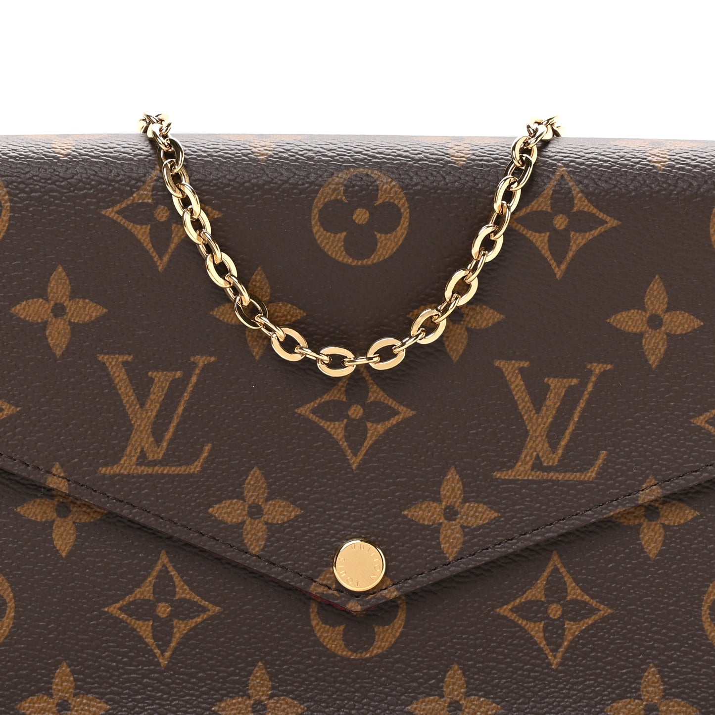 Monogram Pochette Felicie Chain Wallet Fuchsia