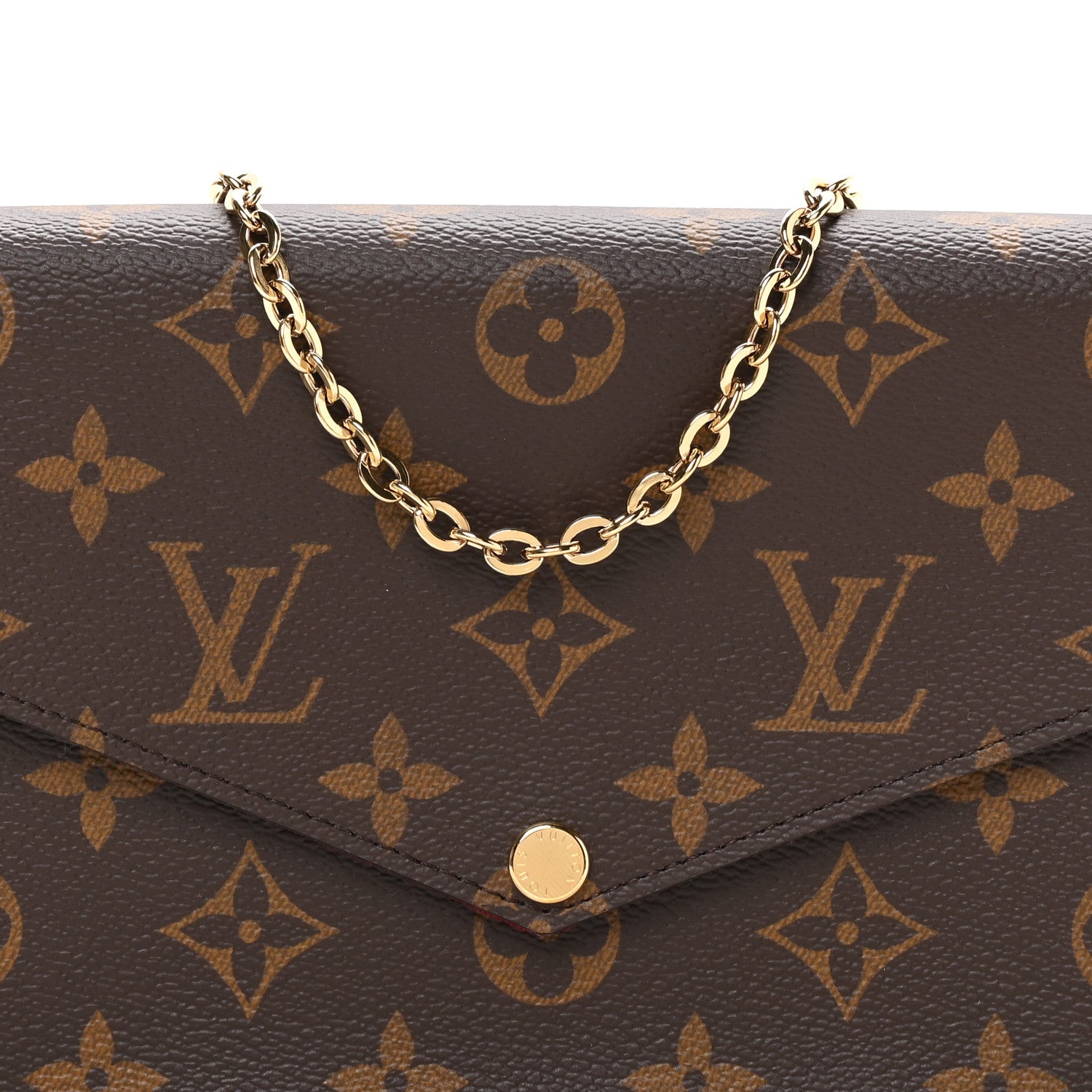 Louis Vuitton Monogram Pochette Felicie Chain Wallet Fuchsia 8 of 10