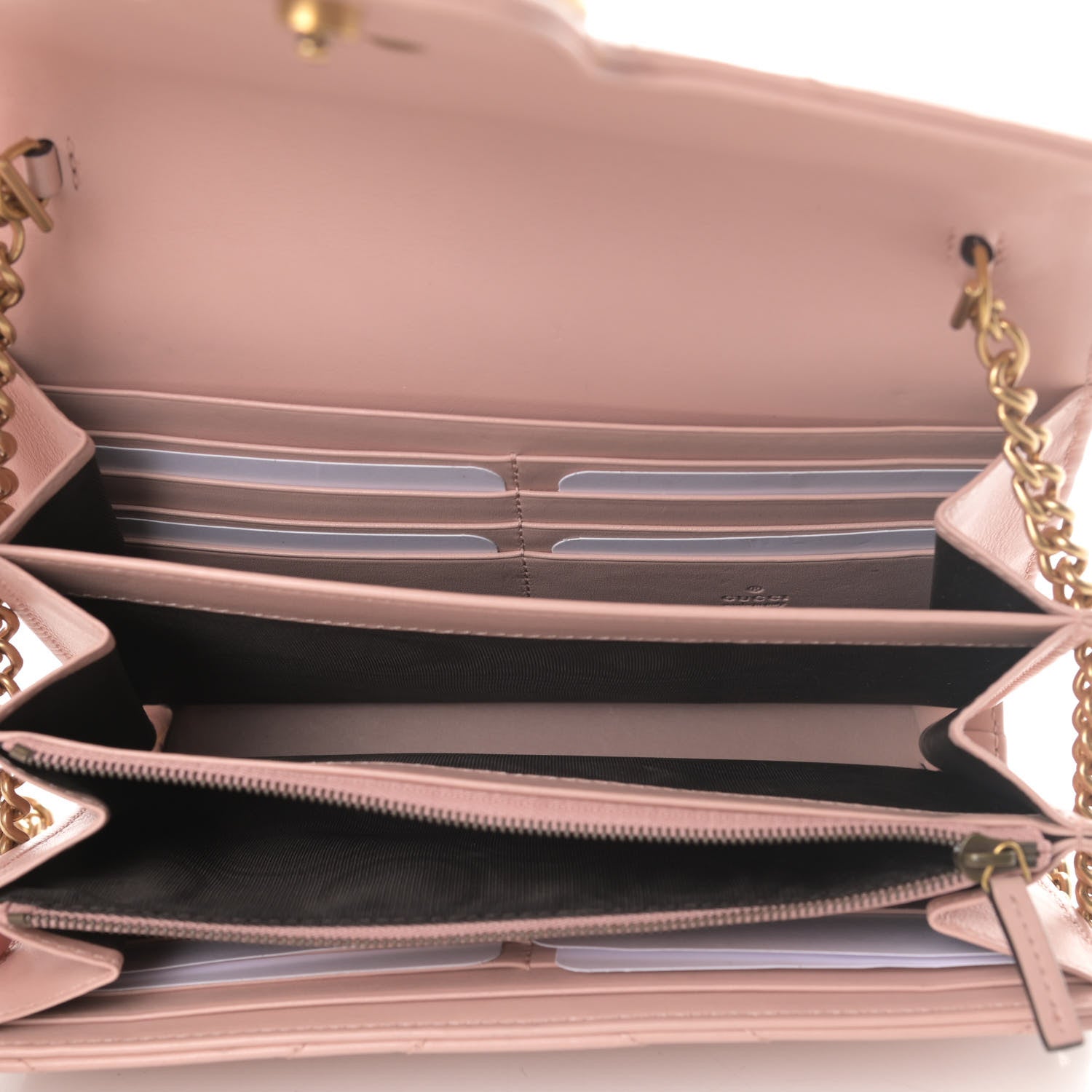 Gucci Calfskin Matelasse GG Marmont Chain Wallet Perfect Pink 4 of 5