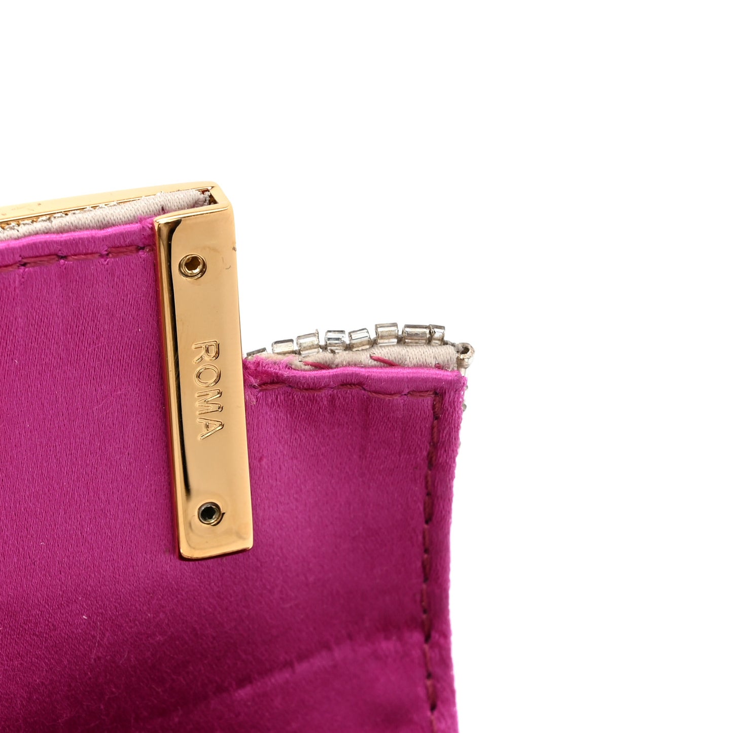 Sequin Paillettes Shiny Nappa Sex and the City Nano Maxi Buckle Baguette Charm Tortora