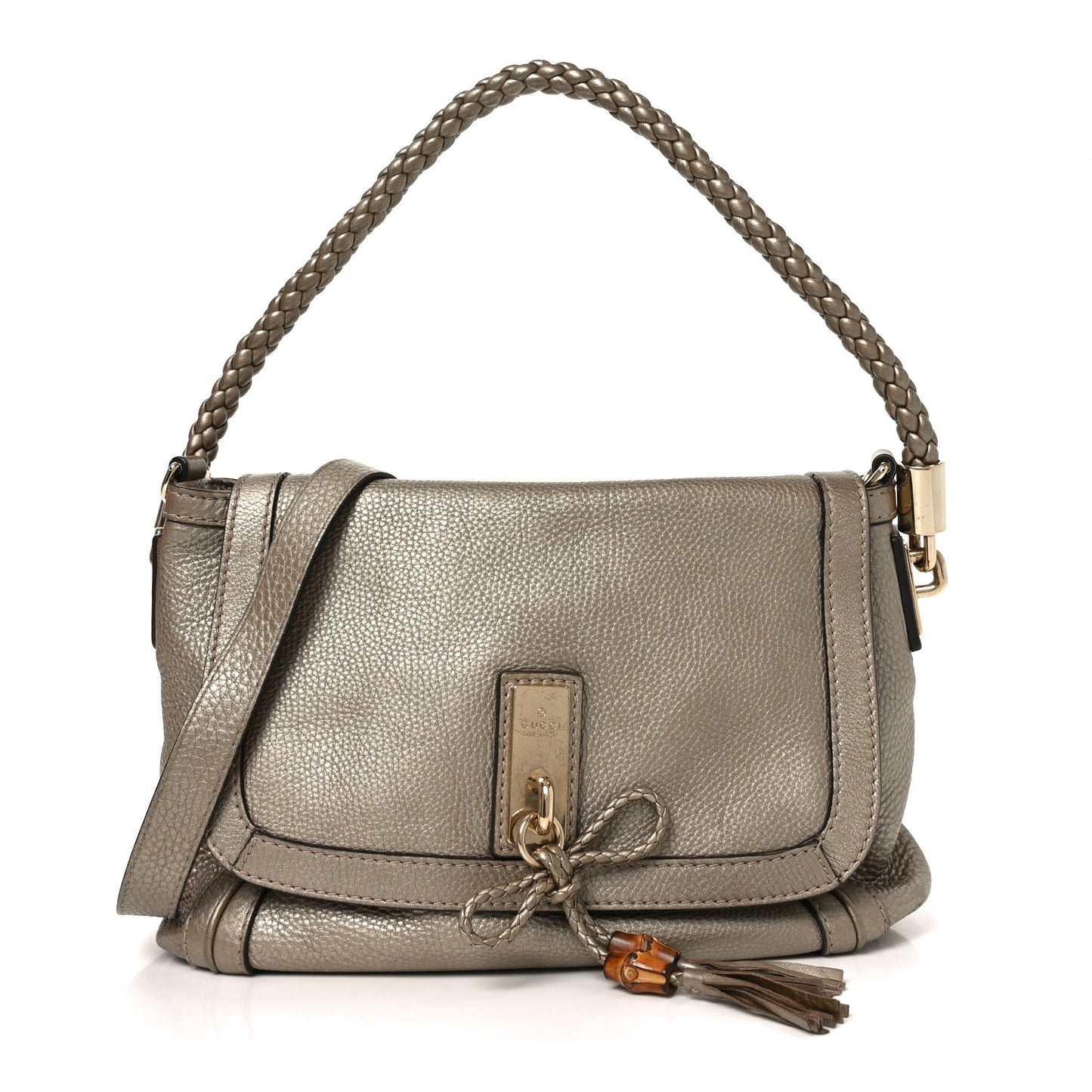 Monogram Calfskin Medium Bella Flap Bag Beige Ebony Champagne