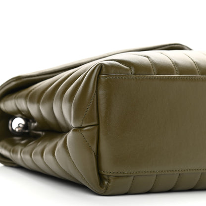 Saint Laurent Calfskin Y Quilted Monogram Medium Loulou Chain Satchel Military Olive 10 of 11