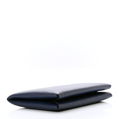 Hermes Epsom Verso Calvi Card Case Bleu Saphir Vert Anglais 4 of 8