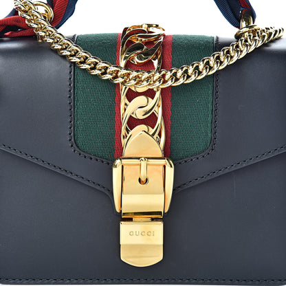 Gucci Calfskin Mini Sylvie Chain Shoulder Bag Black 8 of 18