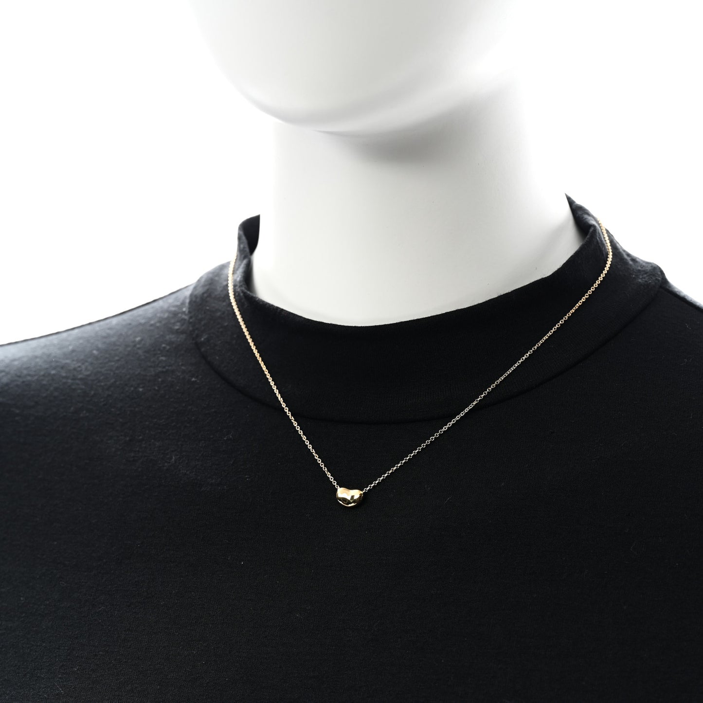 18K Yellow Gold 9mm Elsa Peretti Bean Pendant Necklace