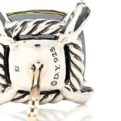 David Yurman Sterling Silver Green Orchid Diamond 9mm Chatelaine Earrings 4 of 4