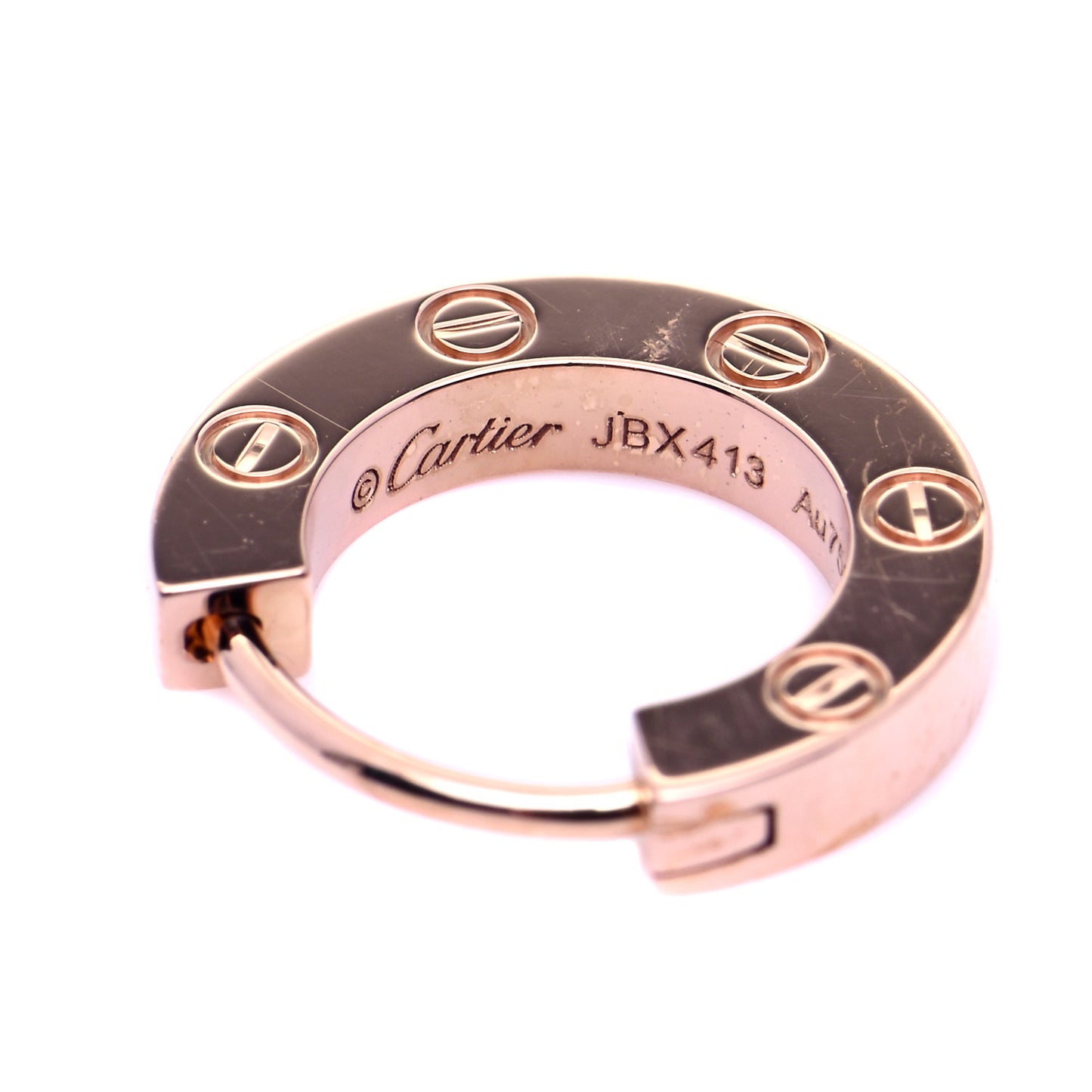 18K Pink Gold LOVE Hoop Earrings