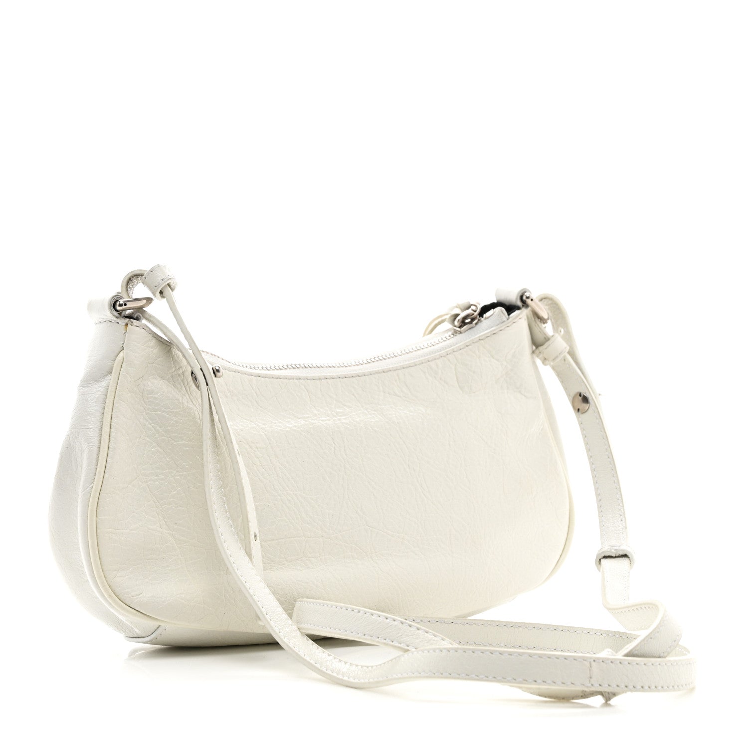 Balenciaga Agneau Arena Le Cagole Mini Purse With Chain Optic White 3 of 19