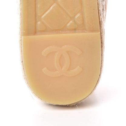 Chanel Lambskin CC Espadrilles 38 Beige Black 7 of 11