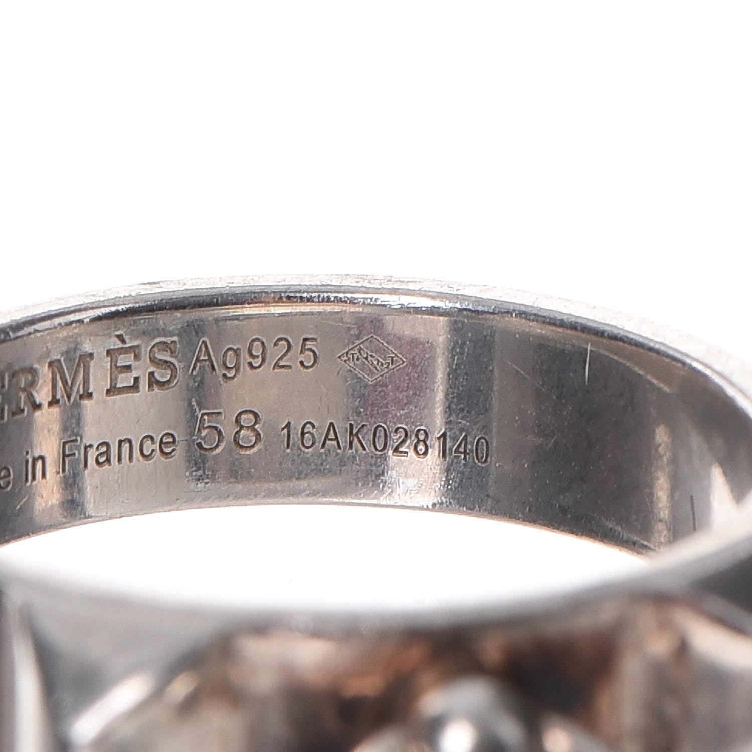 Hermes Sterling Silver Small Collier De Chien CDC Ring 58 8.25 5 of 5