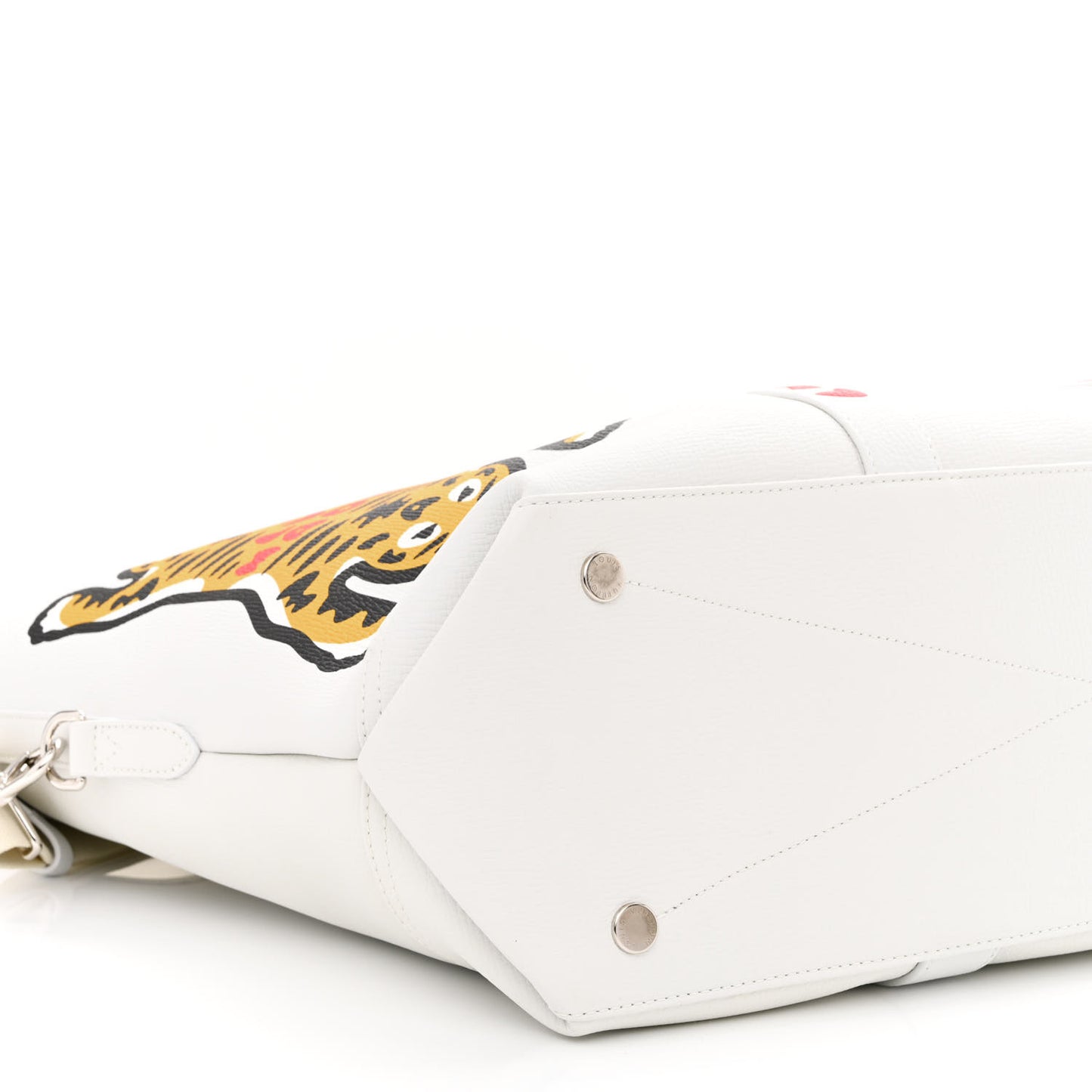 X NIGO Calfskin Tiger Journey Tote White