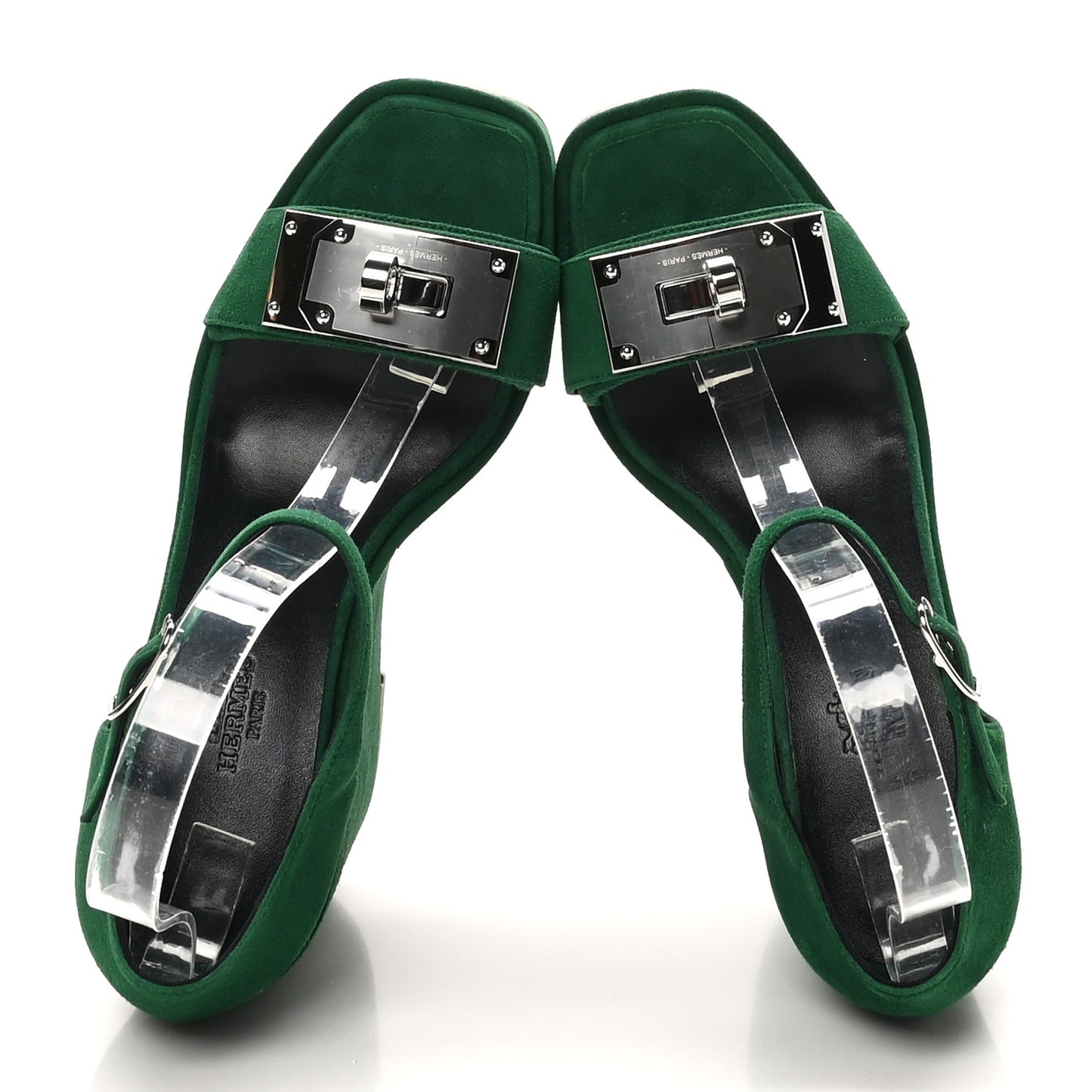 Suede Goatskin Hilda 80 Sandals 37.5 Vert Electrique