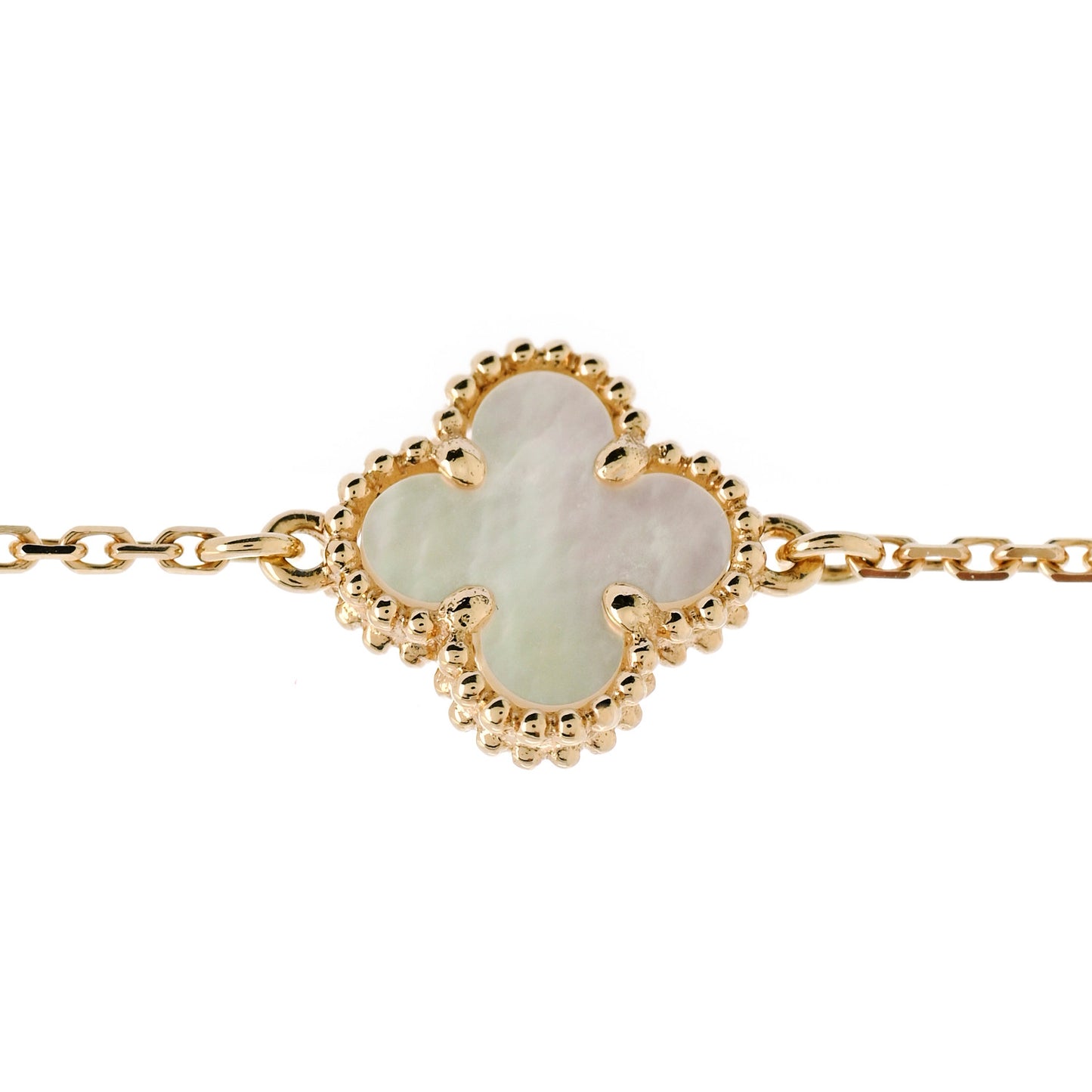 18K Yellow Gold Mother of Pearl Sweet Alhambra Bracelet