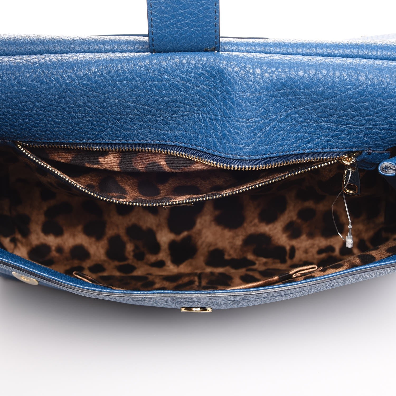 Dolce & Gabbana Grained Deerskin Large Miss Sicily Satchel Blue 5 of 6