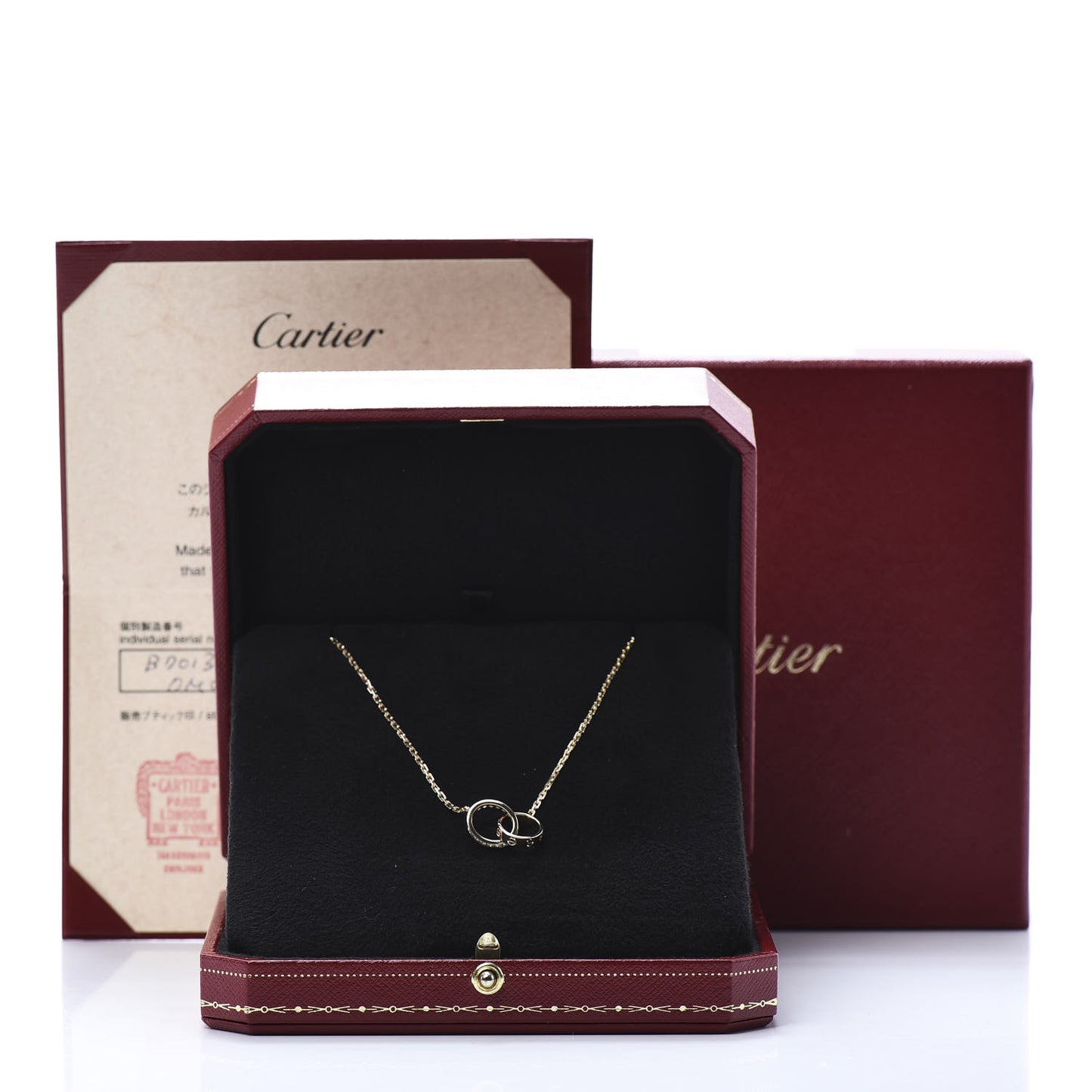 18K Pink Gold Diamond Interlocking LOVE Necklace