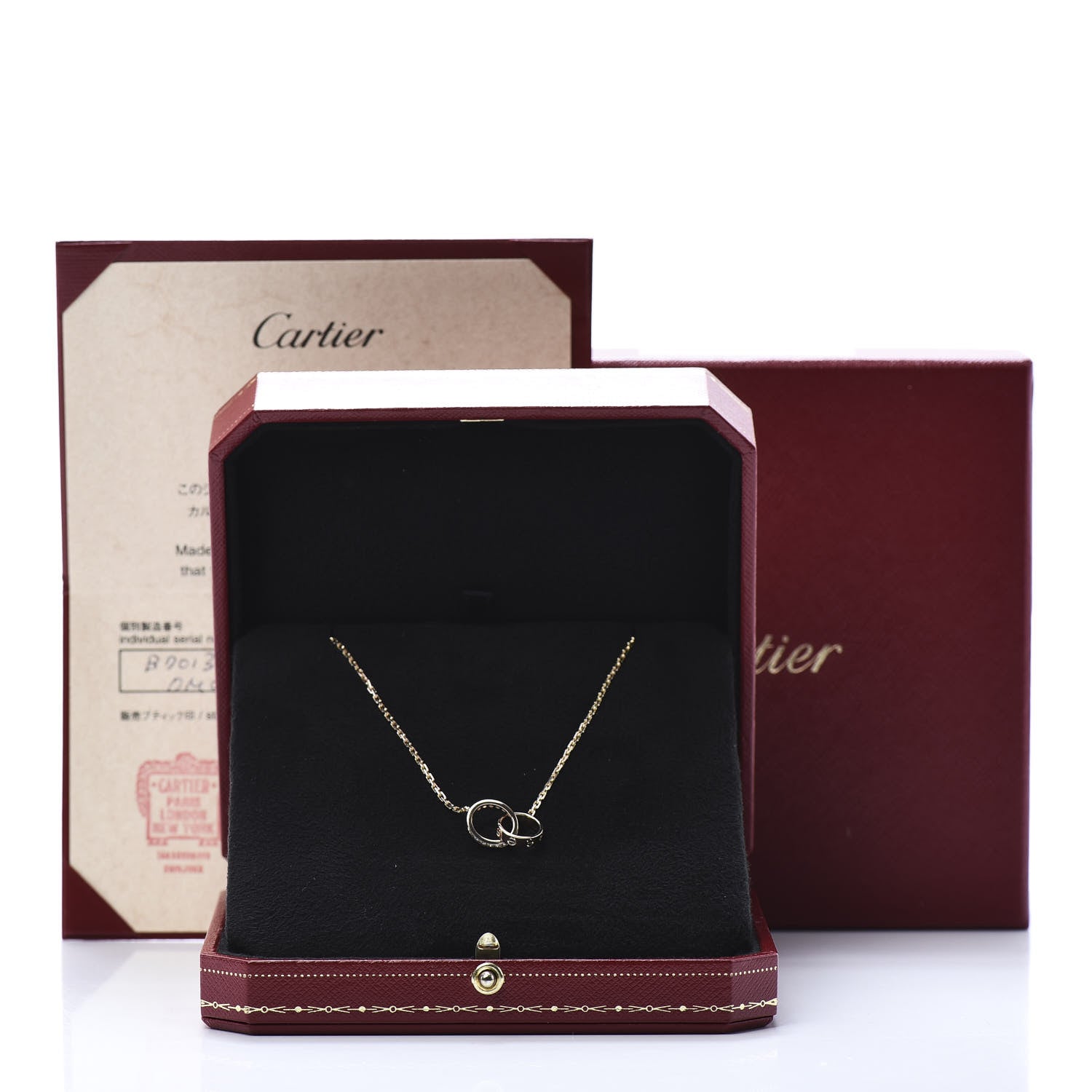 Cartier 18K Pink Gold Diamond Interlocking LOVE Necklace 6 of 6