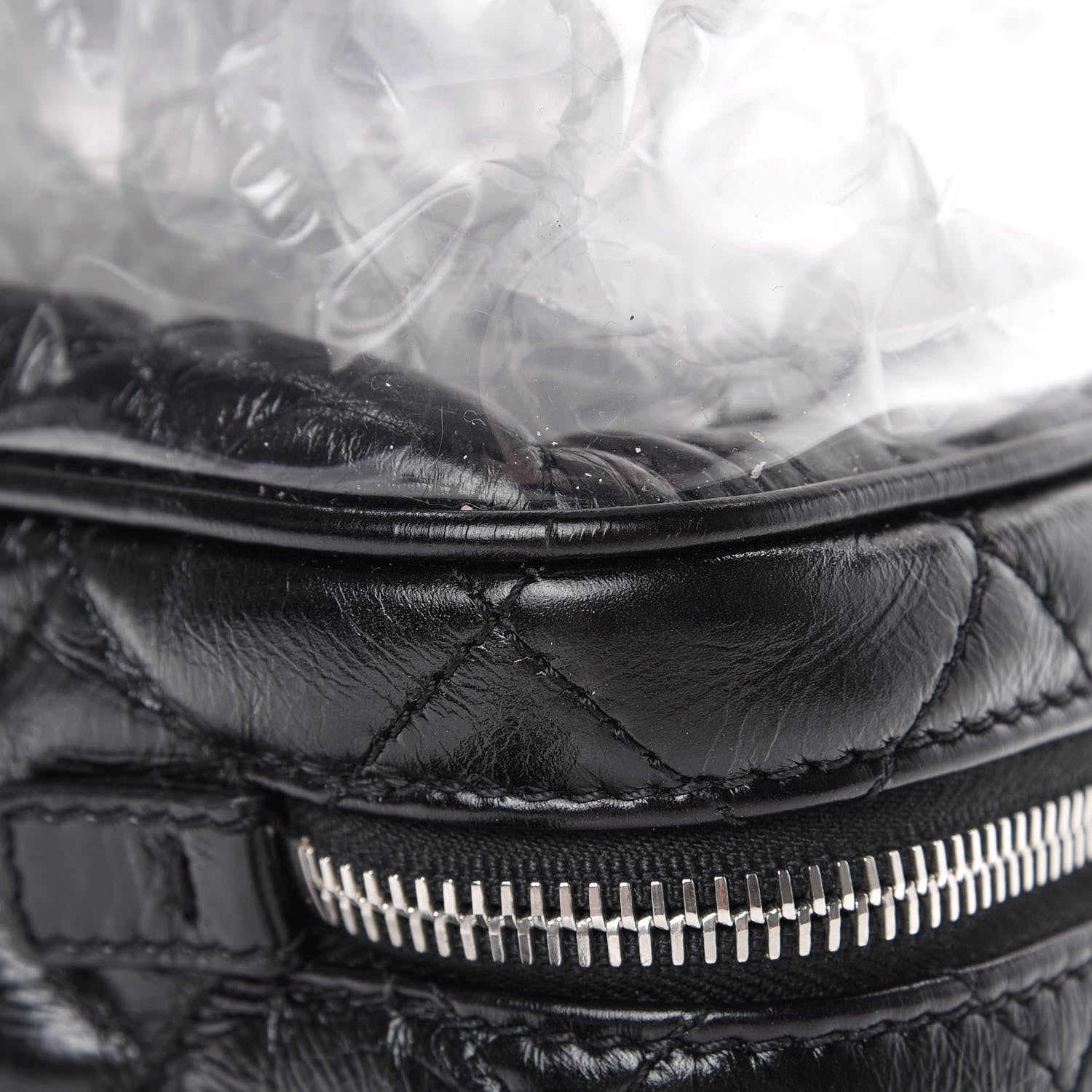 Chanel Crumpled Calfskin PVC Quilted Backpack Black 11 of 12