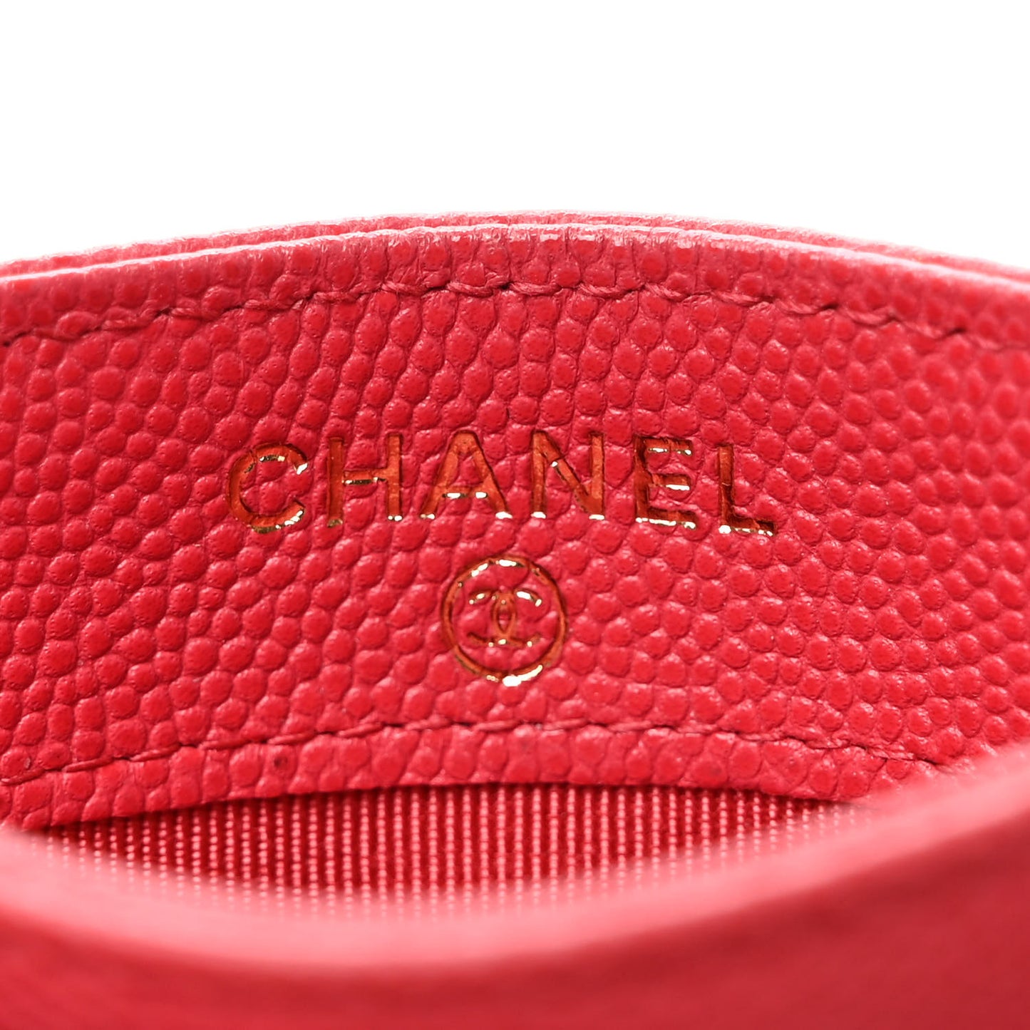 Caviar Quilted Card Holder Dark Pink