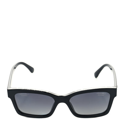 Chanel Acetate Polarized Square Sunglasses 5417 Black 2 of 9