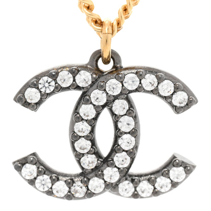 Chanel Crystal CC Necklace Gold Ruthenium 4 of 5