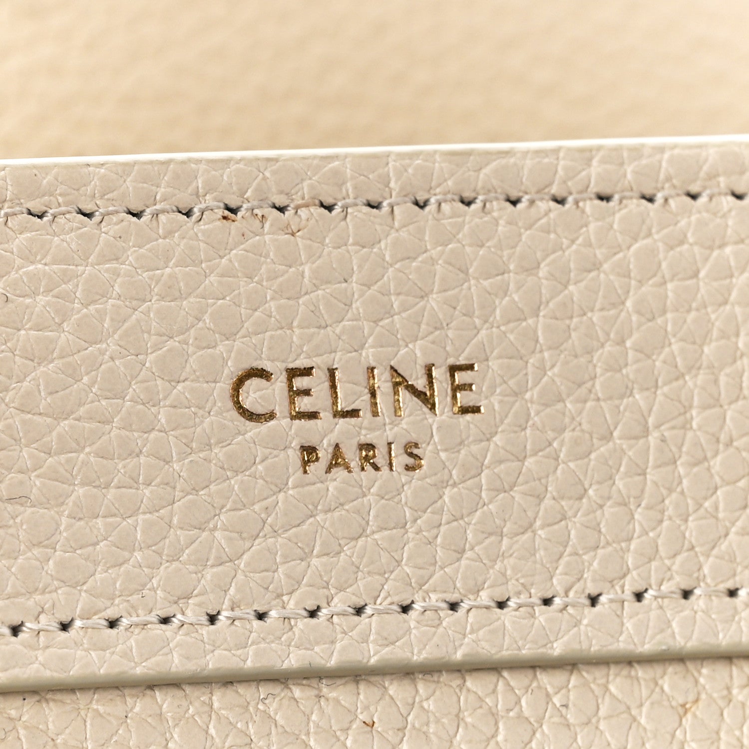 Celine Drummed Calfskin Nano Luggage Ivory 8 of 13