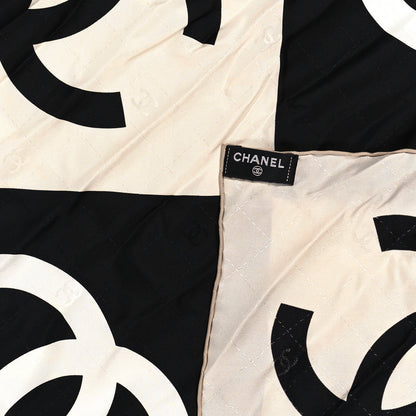 Chanel Silk Twill Hair Scarf Ecru Black White 3 of 4