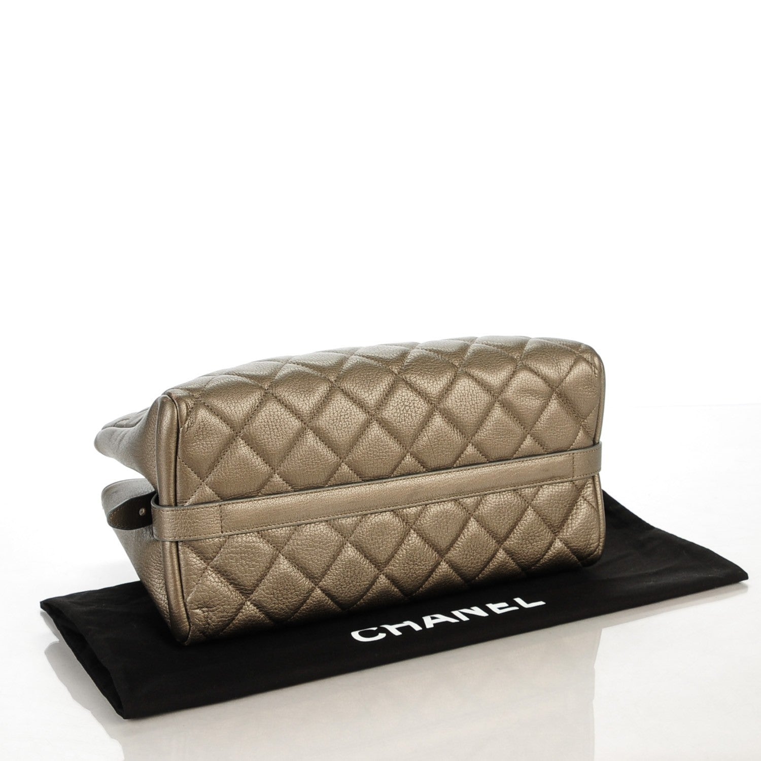 Chanel Metallic Goatskin Quilted Large City Rock Shopping Bag Silver 4 of 7