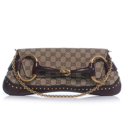 Gucci Monogram Studded Horsebit Clutch Ebony 1 of 7