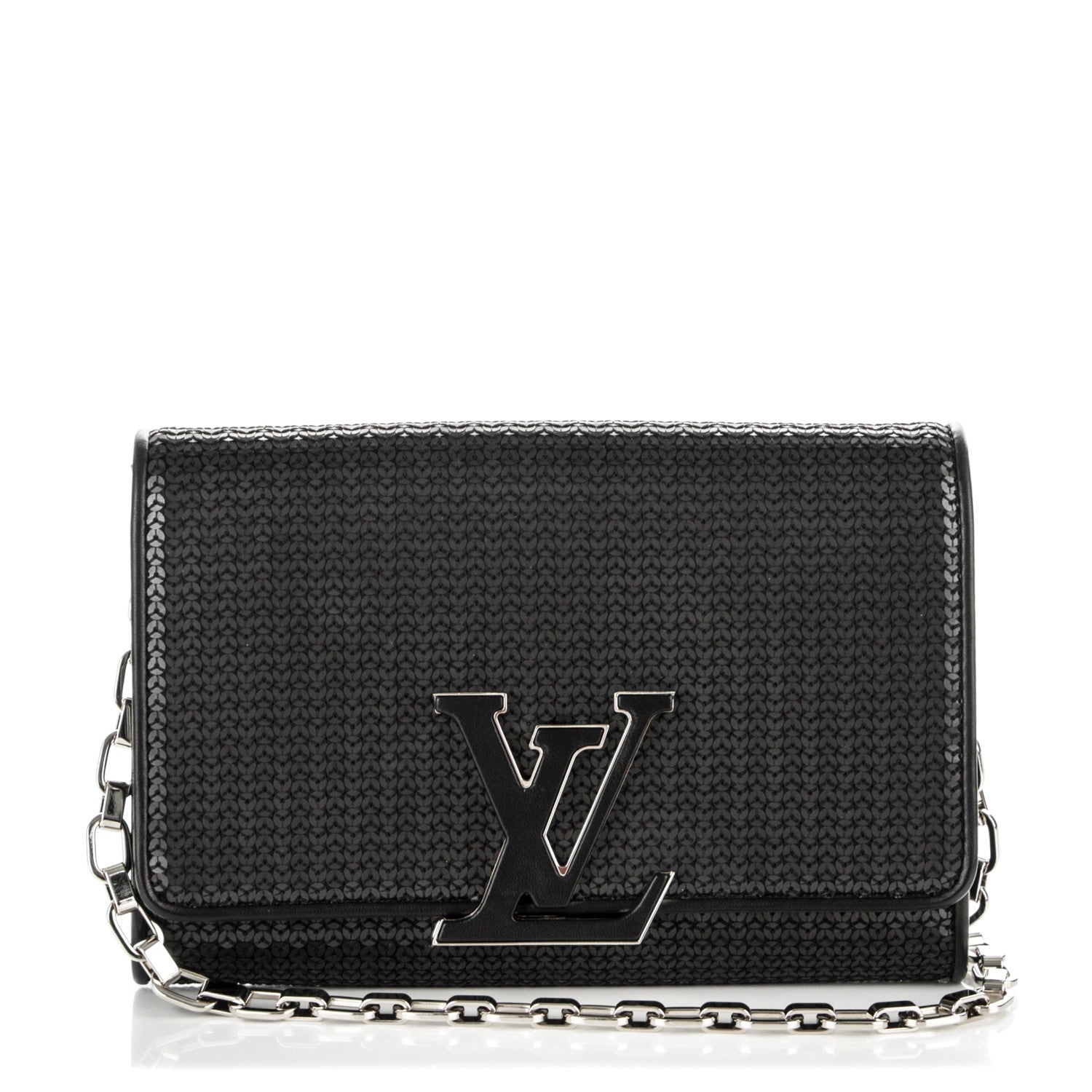 Louis Vuitton Sequin Calfskin Chain Louise GM Black 1 of 6