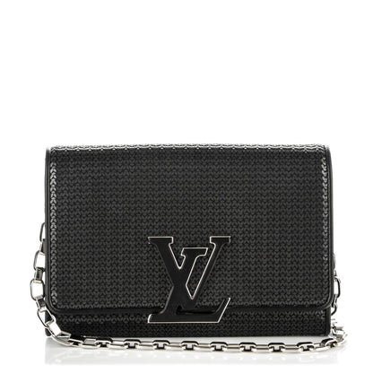 Louis Vuitton Sequin Calfskin Chain Louise GM Black 1 of 6