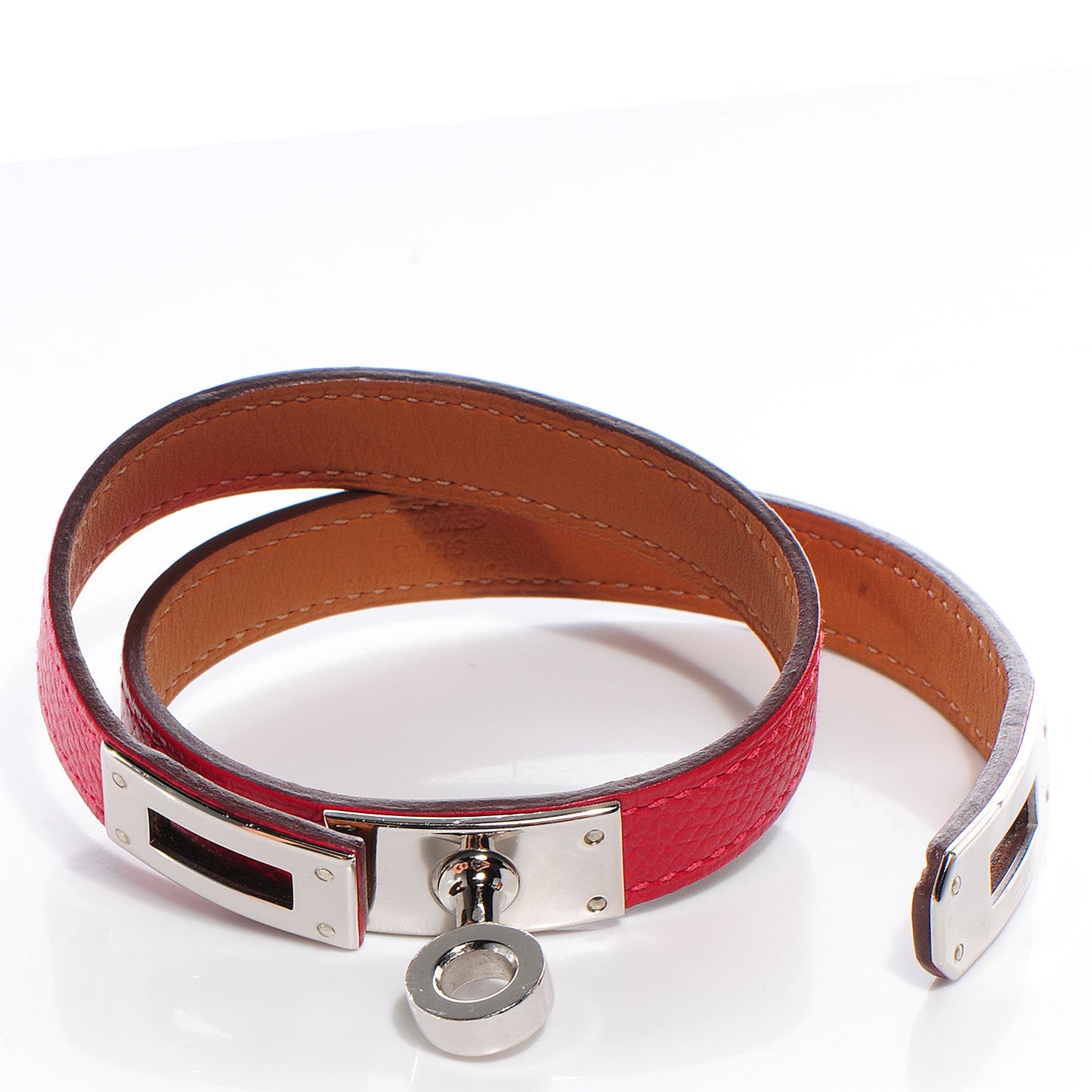 Epsom Kelly Double Tour Bracelet Rouge Casaque Small