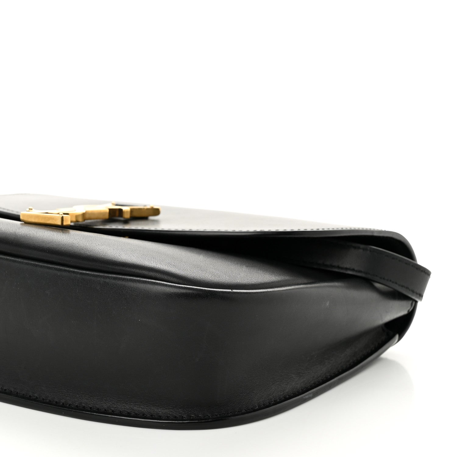 Saint Laurent Smooth Calfskin Monogram Medium Kaia Satchel Black 10 of 12