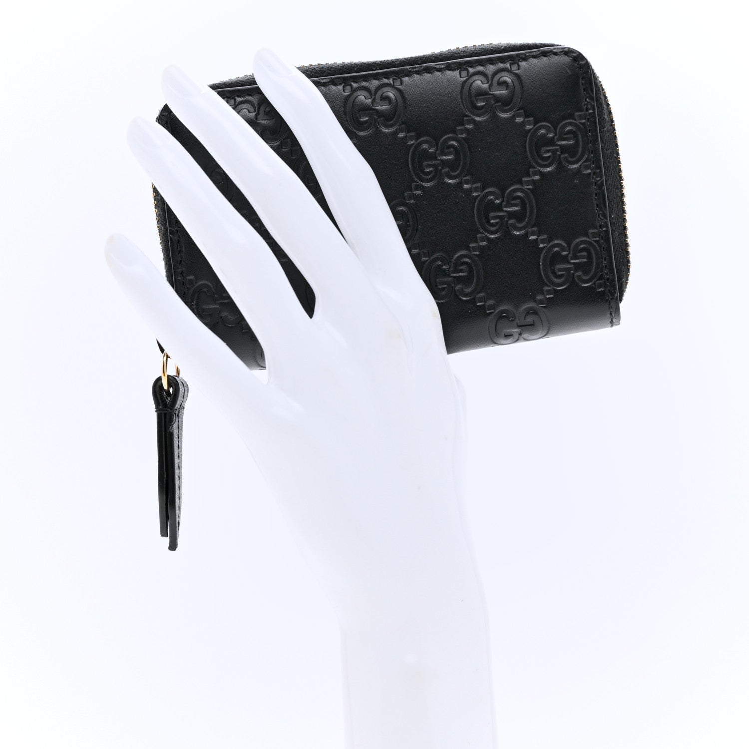 Gucci Guccissima Zip Around Card Case Black 2 of 9