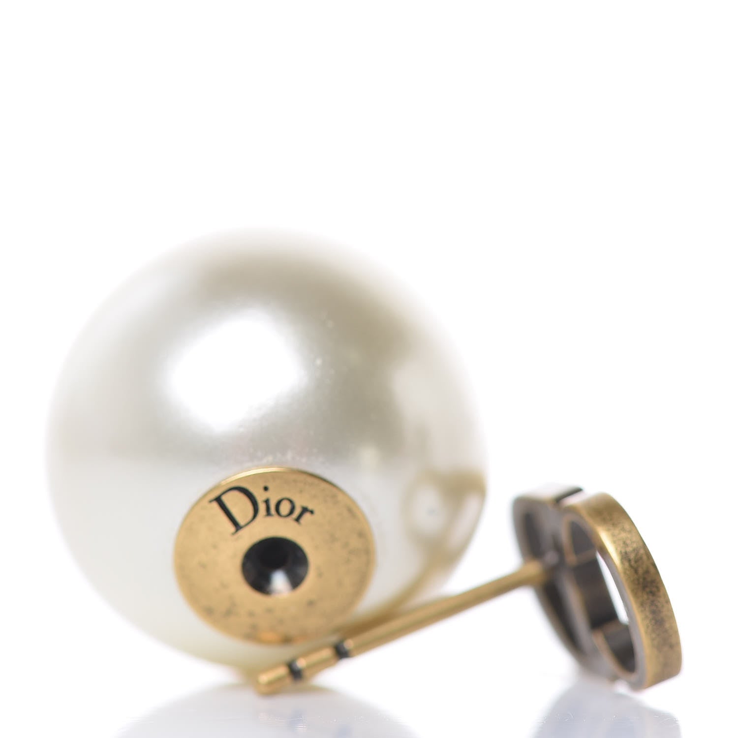 Christian Dior Pearl Mise En Dior Logo Tribal Earrings 3 of 5