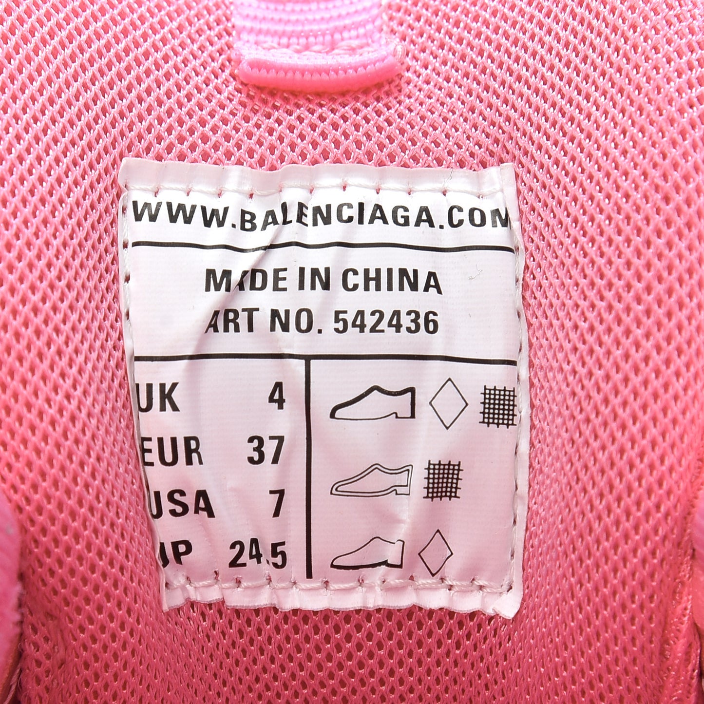 Mesh Nylon Womens Track Sneakers 37 Pink