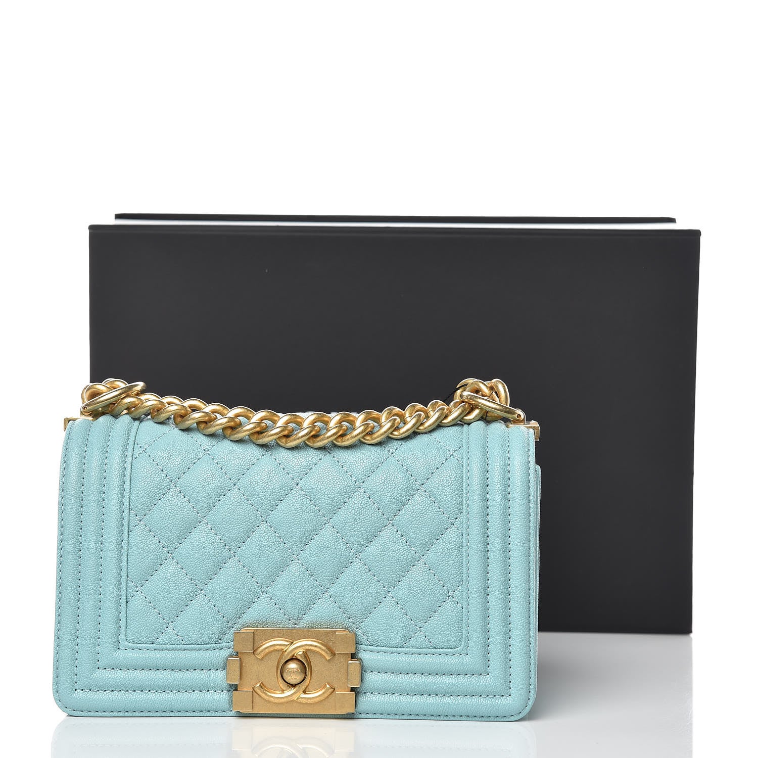 Chanel Caviar Quilted Small Boy Flap Light Blue 8 of 9