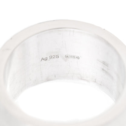 Gucci Sterling Silver 12mm Signature Band Ring 52 6 4 of 6