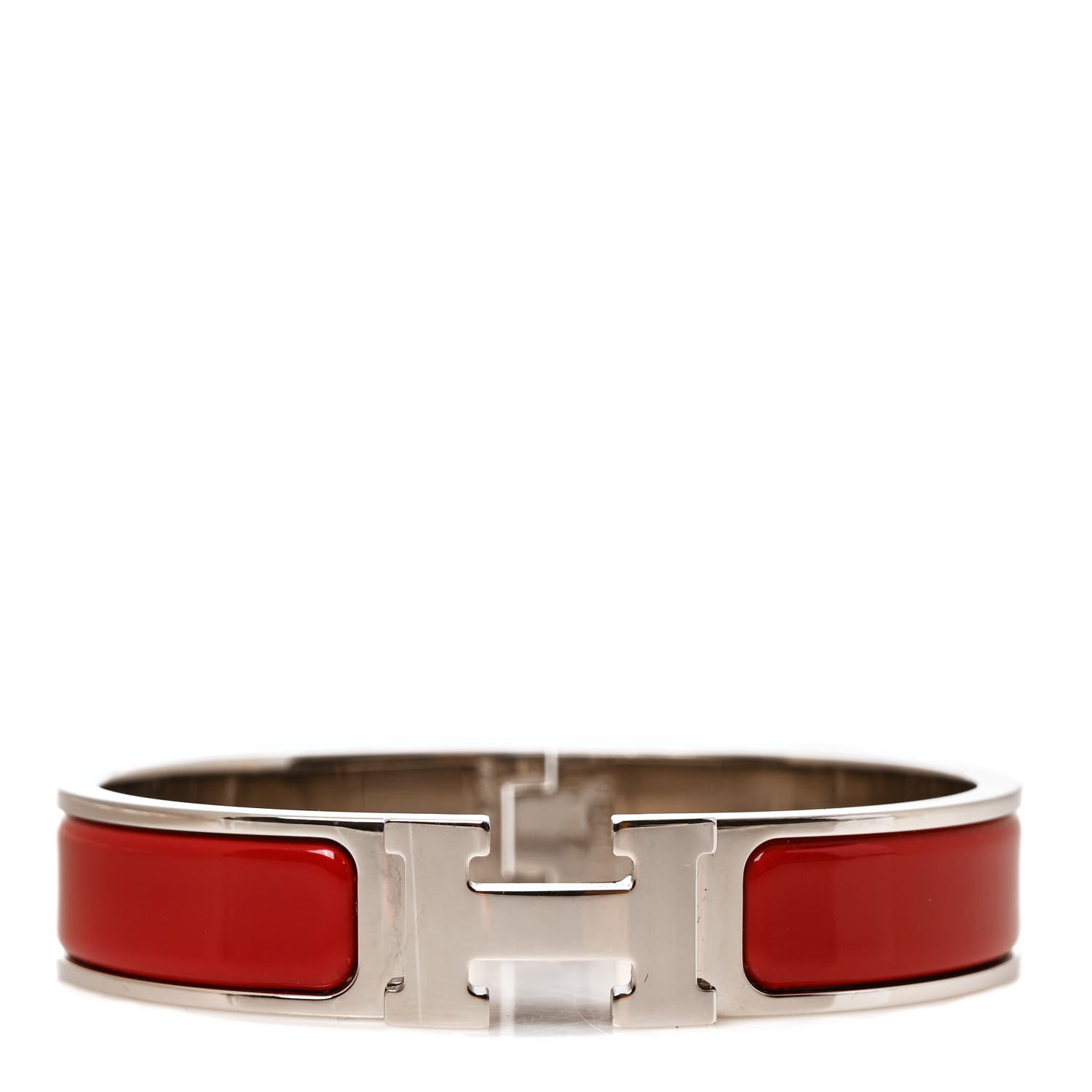 Hermes Enamel Narrow Clic Clac H Bracelet PM Rouge 1 of 4
