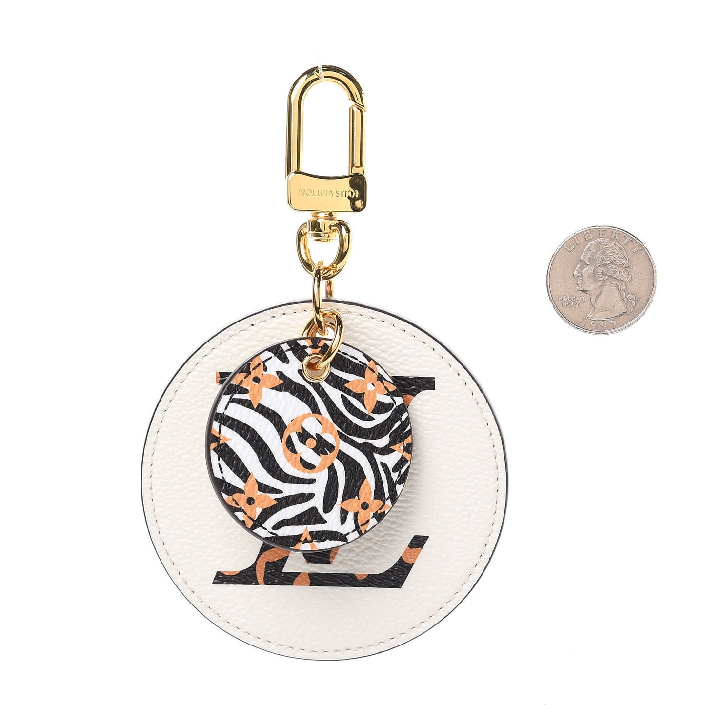 Monogram Giant Jungle Bag Charm Key Holder Ivory