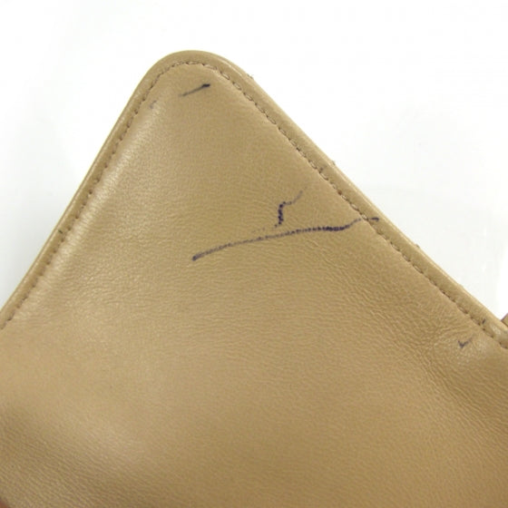Lambskin Quilted Large Flap Wallet Beige